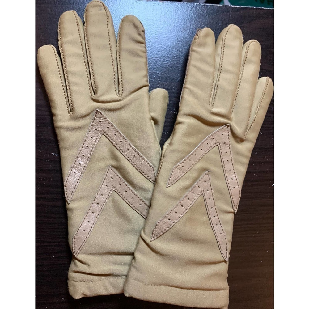 Vintage ISOTONER Aris Warm-Ups Ladies Womens One-size OSFA Lined tan Gloves - Picture 2 of 11